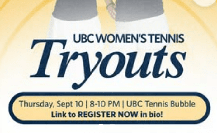 UBC Womens Tennis Open tryouts