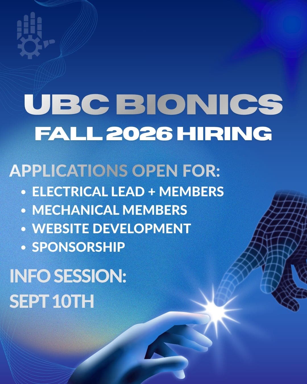 UBC Bionics Fall 2026 Info Session